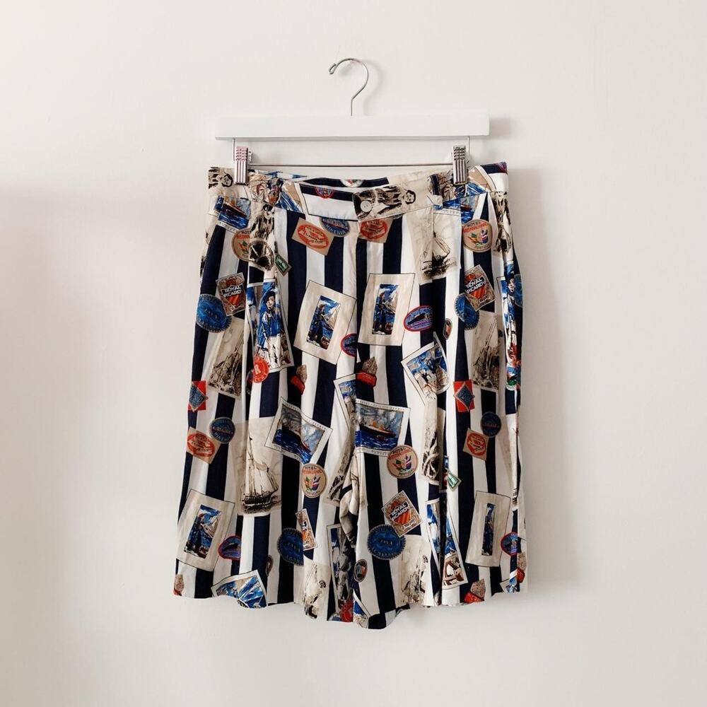 80s/90s Bentley Arbuckle Travel Print Shorts Size 14